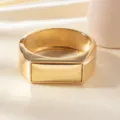 Gold metal cuff bracelet for women, wide chunky geometric statement wrist jewelry accessory. - Square Spring Bracelet / Gold