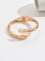Gold open bangle bracelet, sleek metal arm cuff jewelry for women stylish accessories. - Double Water Drop Narrow Bracelet / Gold