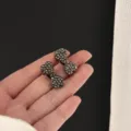 Pinza de pelo con lazo de diamantes de imitación, accesorio elegante para flequillo y peinado diario. - Estilo Lazo Pequeño / Paquete de 2 / Negro