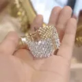 Impresionante pinza de pelo de metal con pedrería para mujeres, accesorio de moda muy elegante. - Oro claro