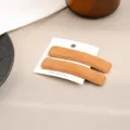 Pinza de pelo rectangular flocada otoño invierno horquilla marrón accesorios - Una Pieza / Caqui