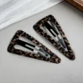 Horquilla triangular con estampado de leopardo pasador retro bonito para mujeres y niñas - Estilo Triangular
