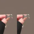 Lot de 2 pinces à cheveux nœud en métal argenté, mini pince bec de canard mignonne. - Nœud Lisse / 2 Pièces/Paquet / Argent