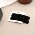 Pinzas para el pelo rectangulares de terciopelo negro para mujer, accesorio elegante. - Una Pieza / Negro
