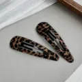 Horquilla de Pelo con Estampado de Leopardo Grande BB Retro Accesorios para el Cabello - Estilo Gota
