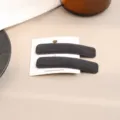 Set of two dark grey velvet hair clips, rectangle side hairpins for women and girls daily styling. - Single Piece / Gray