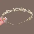 Serre-tete fin perle strass elegant, joli bandeau cheveux dore style fee pour femme ete. - Nœud Papillon en Strass / Or