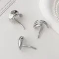 Pinza para el cabello de metal plateado minimalista hebilla coleta accesorios - Juego de 3 Ganchos para Coleta / Plateado