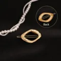Horquilla geométrica irregular de aleación dorada elegante pinza para el pelo de mujer moderna - Hebilla de Rana Irregular de Oro Brillante