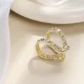 Gold rhinestone heart hair claw clip, small mini hair accessory for stylish half-up hairstyles. - V-Shape Hair Clip Gold