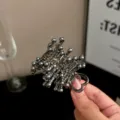 Small pearl rhinestone hair claw clip for women, elegant metal shark clip for half up hairstyles. - Gunmetal Rhinestone Pearl