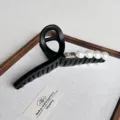 Pinza de pelo grande negra de 15 cm pinza tiburón grande para cabello grueso accesorio elegante - Etiqueta Dorada Perla