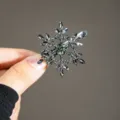 Sparkly rhinestone snowflake hair clip, elegant side hairpin for women shiny crystal. - Snowflake Crystal Gunmetal #16