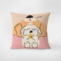 Cute cartoon dog print plush throw pillow cover modern minimalist sofa bed cushion - Double-Sided Pattern 50X50cm (Pillowcase Without Core) / Cute Cartoon Dog 2