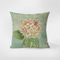 Decorative throw pillow cover featuring a vintage French hydrangea oil painting design for home. - American Country Style 04 / Double-Sided Print 35x35cm (Cover Without Core)