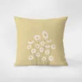 Nordic minimalist floral pattern throw pillow cover, elegant yellow daisy design for modern sofa. - Nordic Fresh Floral 5