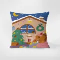 Federa per cuscino decorativo natalizio a cartoni animati, stile nordico per il divano. - 35x35cm(Senza Imbottitura) / Cartone Animato di Natale 03