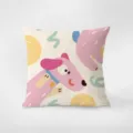 Nordic abstract pink dog throw pillow cover velvet cushion case for modern sofa living room decor - Alice Dream 05