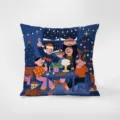Federa per cuscino natalizio cartone animato velluto divano decorazione casa nordica 45x45 - 35x35cm(Senza Imbottitura) / Cartone Animato di Natale 02