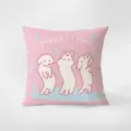 Vista dettagliata di una graziosa federa per cuscino rosa con cucciolo per divano. - Sogno di Alice 01 / Federa 35x35cm Senza Imbottitura