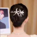 Elegant rhinestone starfish hair claw clip sparkling updo hair accessory for women daily wear - Double Starfish Gold
