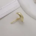 Minimalist gold curved metal hair clip simple hair accessory for women daily styling. - Single Layer Moon Shape / Gold