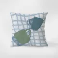Cuscino decorativo in velluto con motivo a quadri e tazza, morbido cuscino da divano per casa. - Motivo fronte-retro 45X45cm (Federa senza imbottitura) / Stile 8