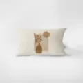 Détail de coussin rectangulaire botanique abstrait nordique, housse de coussin en velours. - Motif Recto-Verso 30x50cm (Housse de Coussin Sans Garnissage) / Style Bois Abstrait 3