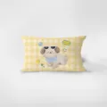 Housse de coussin rectangle velours style coréen, détail motif chien cartoon mignon. - Motif Recto-Verso 40x60cm (Housse de Coussin Sans Garnissage) / Style Crème Coréen 4