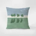 Velvet throw pillow decorative cushion for sofa bed car living room aesthetic art landscape print. - Style 5