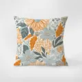 Modern floral throw pillow cover with botanical pattern, soft velvet cushion for sofa. - Floral Season 03 / 35x35cm (Without Core)
