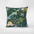 Detail view of cute dinosaur pattern cushion cover, soft velvet fabric home decor pillow - Floral Season 04 / 35x35cm (Without Core)