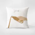 Velvet throw pillow with artistic juice illustration, soft decorative cushion for sofa and bed. - Style 3