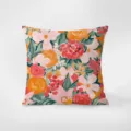Dekorative Kissenhülle mit lebendigem Ölgemälde Blumenmuster für modernes Wohnzimmer Sofa - Blumensaison 05
