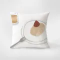 Primo piano dettagliato del morbido cuscino in peluche con grazioso motivo di dessert acquerellato. - Motivo fronte-retro 50X50cm (Federa senza imbottitura) / Stile 1