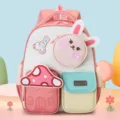 Süßer Kinderrucksack für Kindergarten Jungen und Mädchen mit niedlicher Kaninchentasche. - Rosa