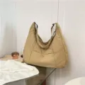 Lässige khakifarbene Umhängetasche, große Kapazität, slouchy Hobo Tasche für Damenalltag. - Khaki