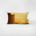 Nordic yellow rectangular velvet throw pillow cushion with artistic landscape design. - Double-Sided Pattern 30x50cm (Cover Without Core) / Yellow 1