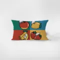 Cuscino rettangolare con cane di cartone animato carino federa in velluto per divano - Motivo Bifacciale 30x50cm (Fodera Senza Imbottitura) / Cane cartone animato carino 3