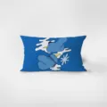 Fodera per cuscino rettangolare in velluto blu uccello astratto nordico per divano soggiorno. - 30X50cm (Senza Anima) / Vita Divertente 5