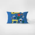 Dettaglio cuscino rettangolare blu con stampa cartoon carina per decorazione divano. - 30X50cm (Senza Anima) / Vita Divertente 6