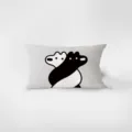 Rectangular flannel cushion featuring minimalist black and white animal print for cozy sofa and bed decor. - Cartoon Cute Dog 5