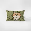 Cartoon animal print rectangular velvet throw pillow detail view, soft cushion cover for sofa. - Charming Smiley 5