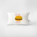 Rectangular velvet throw pillow with fun burger graphic, Nordic style cream cushion cover - Dopamine Cream Style 5