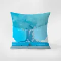 Nordic minimalist blue throw pillow with artistic tree and bicycle print for cozy home decor. - Blue-6