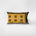 Nordic ins style yellow rectangular pillow cover with urban illustration for living room decor. - Double-Sided Pattern 30x50cm (Cover Without Core) / Yellow 4
