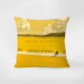 Housse de coussin imprimee art minimaliste jaune, tissu velours doux, oreiller decoratif de canape. - Jaune 7
