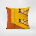 Housse de coussin jaune nordique minimaliste impression artistique velours doux - Jaune 8