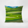 Green forest landscape print throw pillow, soft velvet decorative cushion for home sofa. - Green Pattern 5