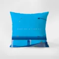 Blue minimalist art throw pillow cover, cozy velvet cushion detail for modern sofa and bed decor. - Blue-9